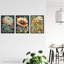 Elegant Single Anemone Chrysanthemum Freesia Flowers Floral - 3 Piece No Frame Print Set-504220358