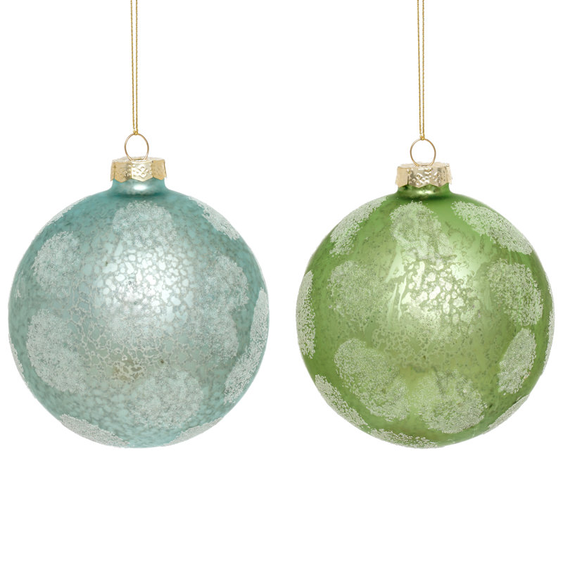 Frosted Ball Ornament - 4 Inches Set Of 6