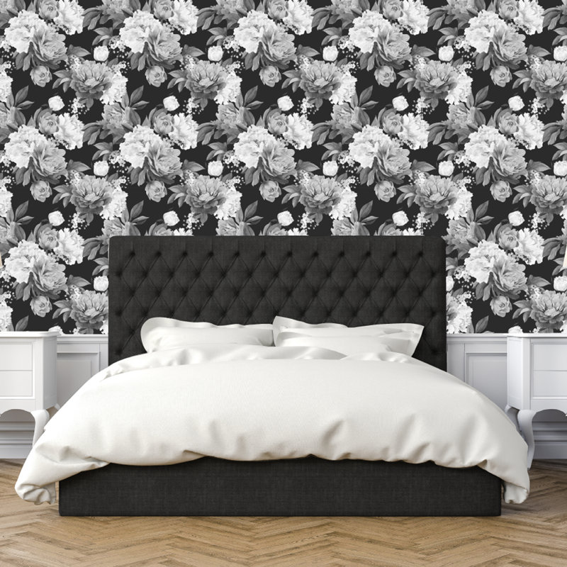 Floral 16' L x 1.75" W Smooth Peel and Stick Wallpaper Roll