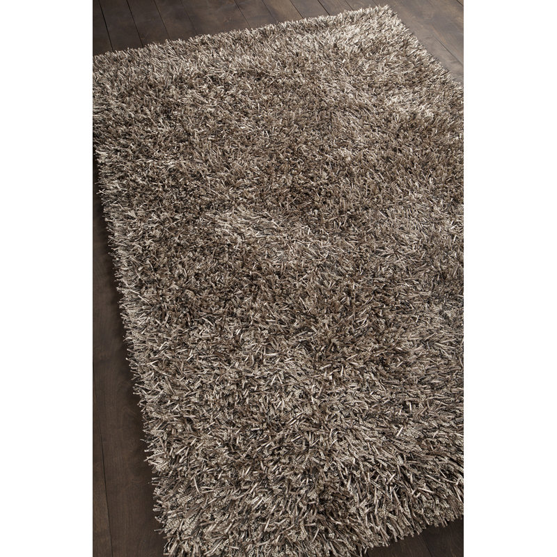 Breeze Hand Woven Shag Area Rug, Brown/Cream, Rectangle 2' x 3'