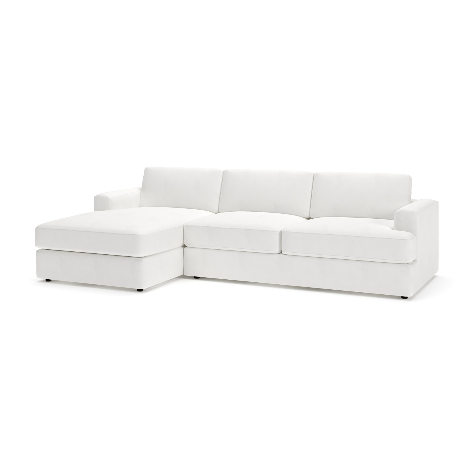 Cayden Sectional with Chaise, Classic Bleach White Twill, Left Hand Facing