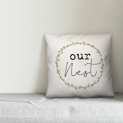  Our Nest Wreath Throw Pillow