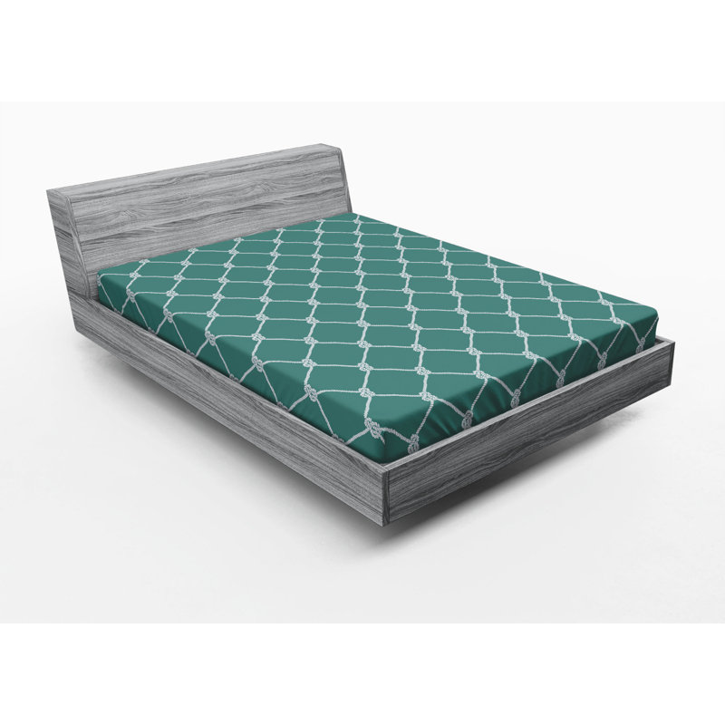 Microfiber Geometric Fitted Sheet, Queen Fitted Sheet