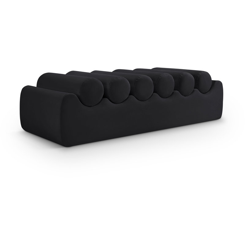 Rumble Vegan Leather Bench, 16.5" H x 56" W x 22" D, Black Vegan Leather