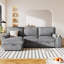 Canapé-lit modulaire contemporain 3 pièces avec rangement intelligent et porte-gobelets cachés-117093195