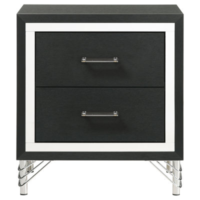 Malcolm Black 2-drawer Nightstand Bedside Table