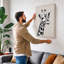 Giraffe in Ink Japandi 1 Piece Wrapped Canvas Wall Art-1900368403-1900368414