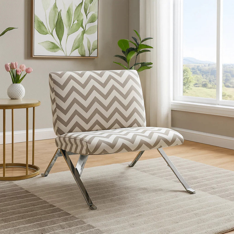 Chaise d'appoint en tissu confortable et élégante pour le décor du salon et de la chambre à coucher