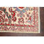 Tapis rouge / beige / bleu en laine noué à la main à motif géométrique 2 pi 8 po x 4 pi