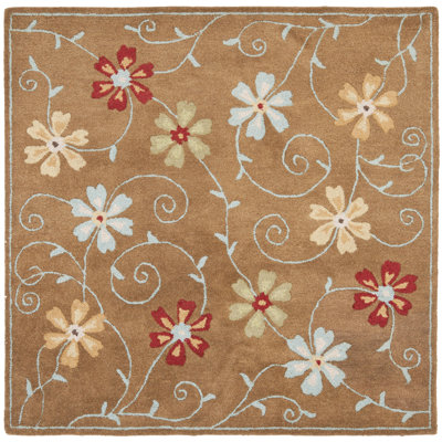 Emrick Hand Hooked Wool Floral Rug