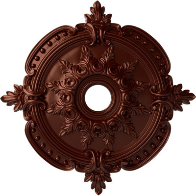 Endurathane Benson Classic Ceiling Medallion, 28 3/8"OD x 3 3/4"ID x 1 5/8"P (Fits Canopies up to 6 1/2"), Hand-Painted Antique Copper Finish