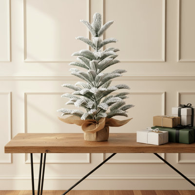 Sapin de Noël cloué 2 pi avec base en toile de jute