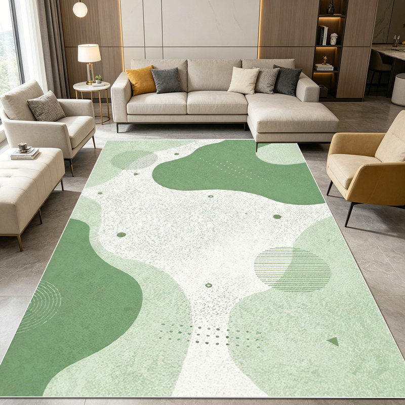 1pièces tapis Sage Green, Rectangle 4 pi 8 po x 6 pi 8 po