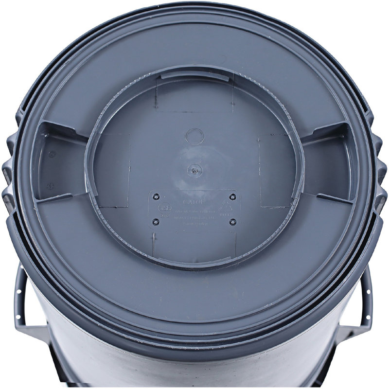 Gray Heavy-Duty Plastic Waste Container with Handles - 44 Gallons