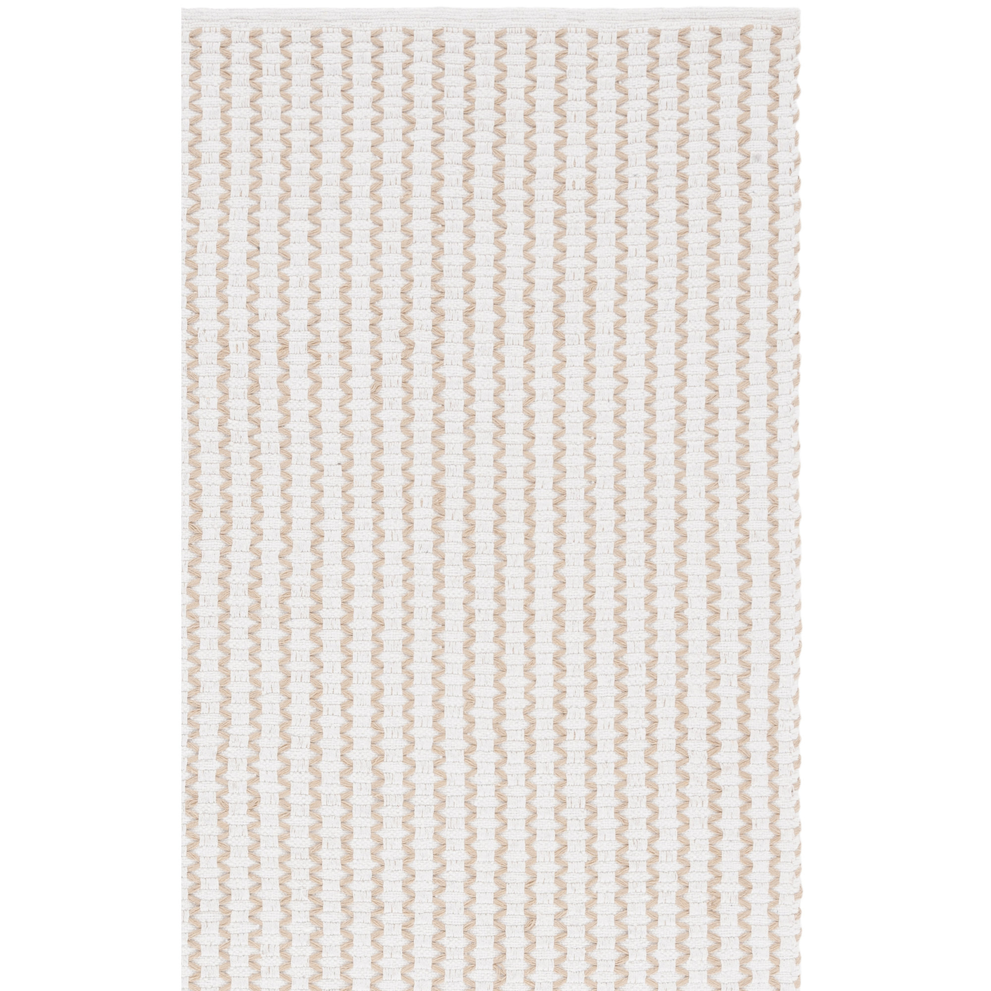 Cape Cod 451 Hand Woven Cotton Pile Chevron / Zig Zag Rug, Rectangle 4' x 6'