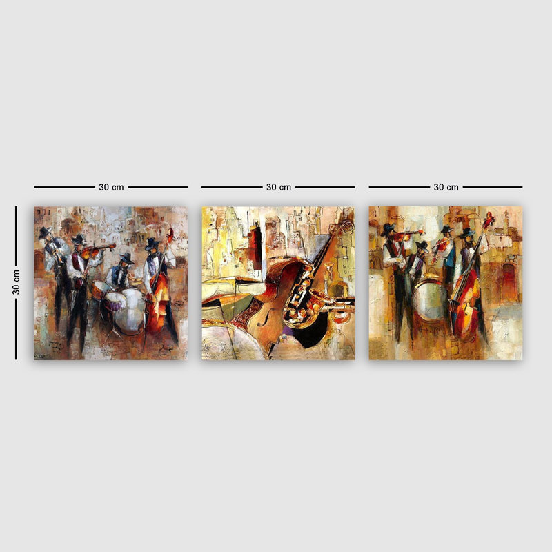 Ensemble de 3 impressions sur toile tendue