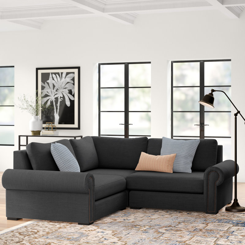 Canapé modulaire en coin 90 po Mosely, Revolution® gris anthracite