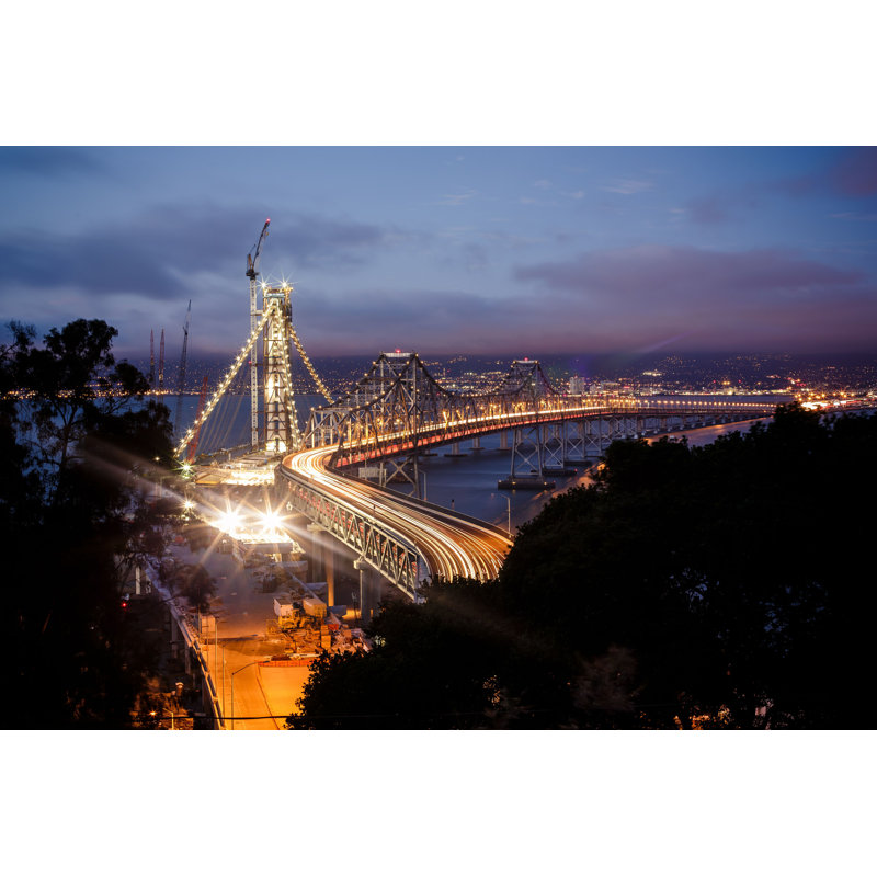 Oakland Bay Bridge par - Photographie de toile tendue, H 20 po x l 30 po