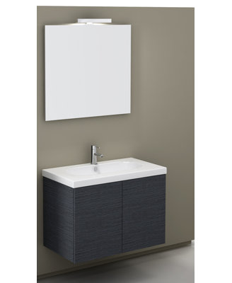 Ensemble de meuble-lavabo mural simple 32 po avec miroir Trendy