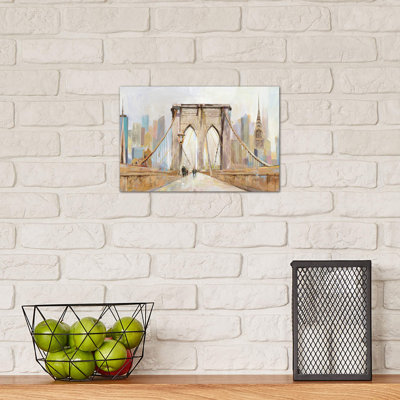 Brooklyn Bridge Walkway by Allison Pearce - Wrapped Canvas Painting