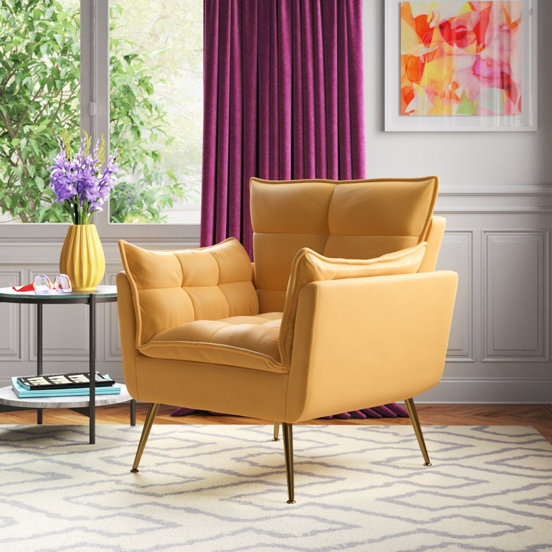 Fauteuil Toulouse, Velours moutarde