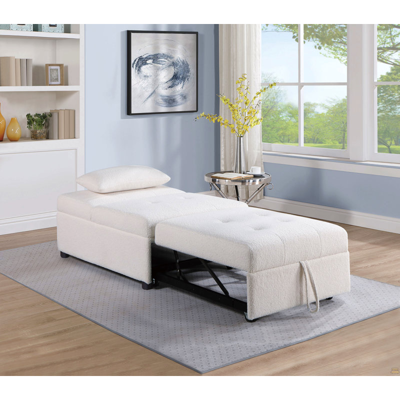 Canapé-lit contemporain en tissu Sherpa