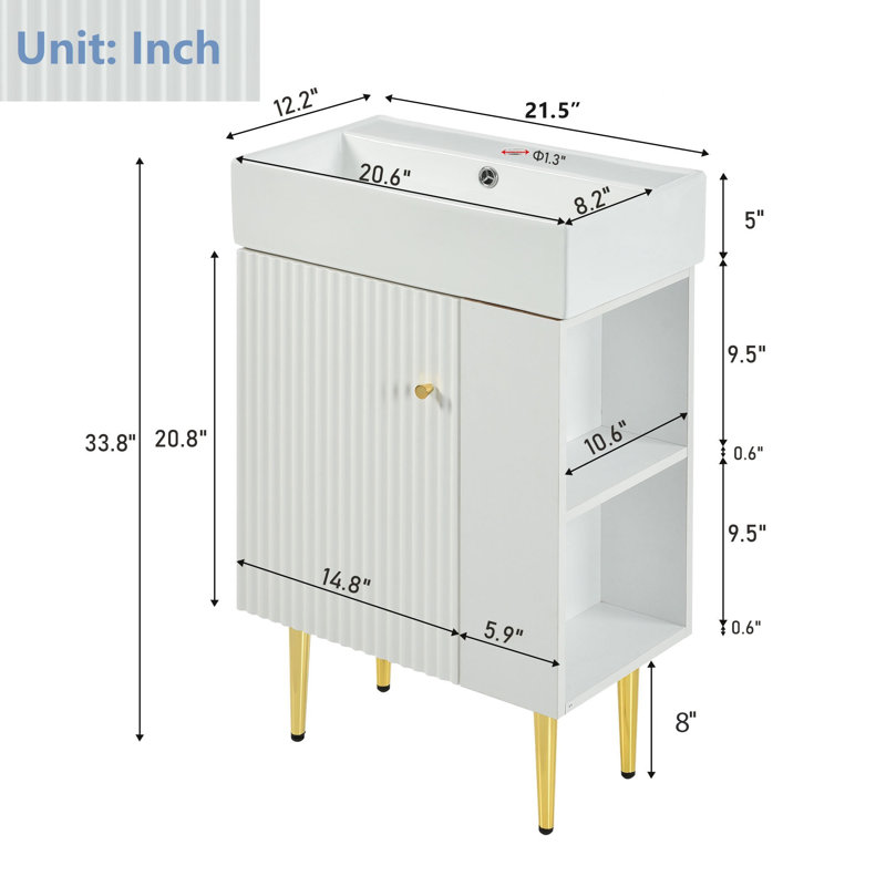 Ensemble de meuble-lavabo simple 22 po Lavard, Blanc