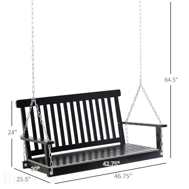 Balancelle à 2 places pour patio avec balançoire et lattes, capacité de poids de 440 lb
