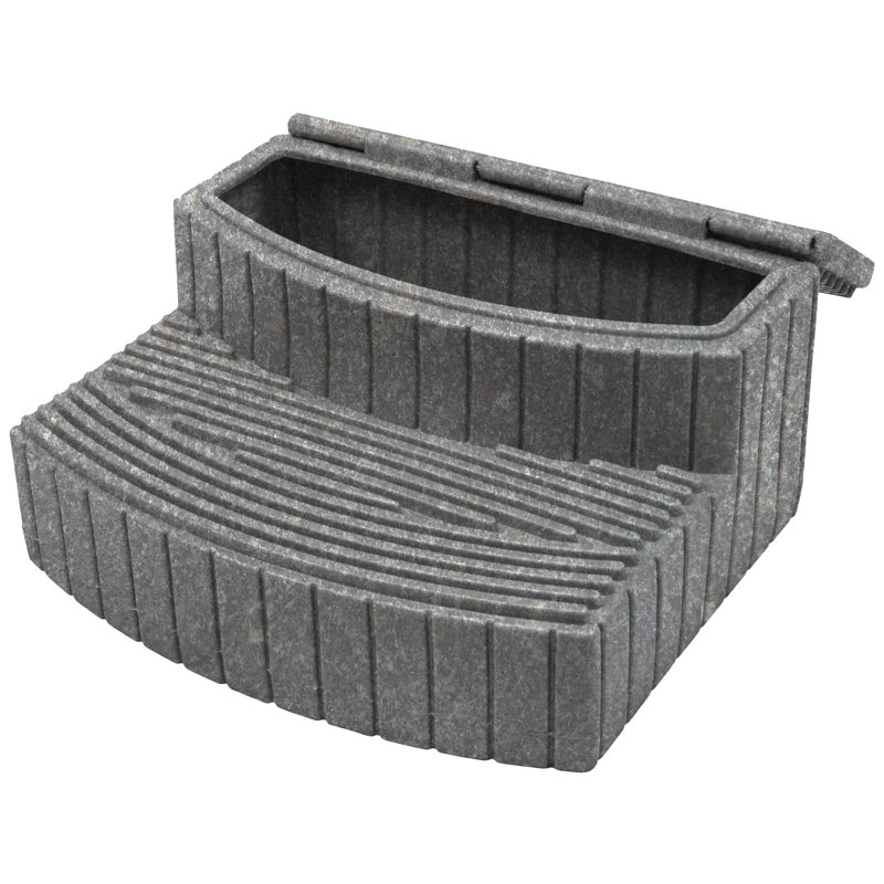 2 - Step Plastic Hot Tub Step, Dark Granite