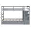 Lit superposé simple au-dessus de simple avec lit gigogne et escalier de rangement - Lit superposé pour enfants et adolescents peu encombrant-1058027510