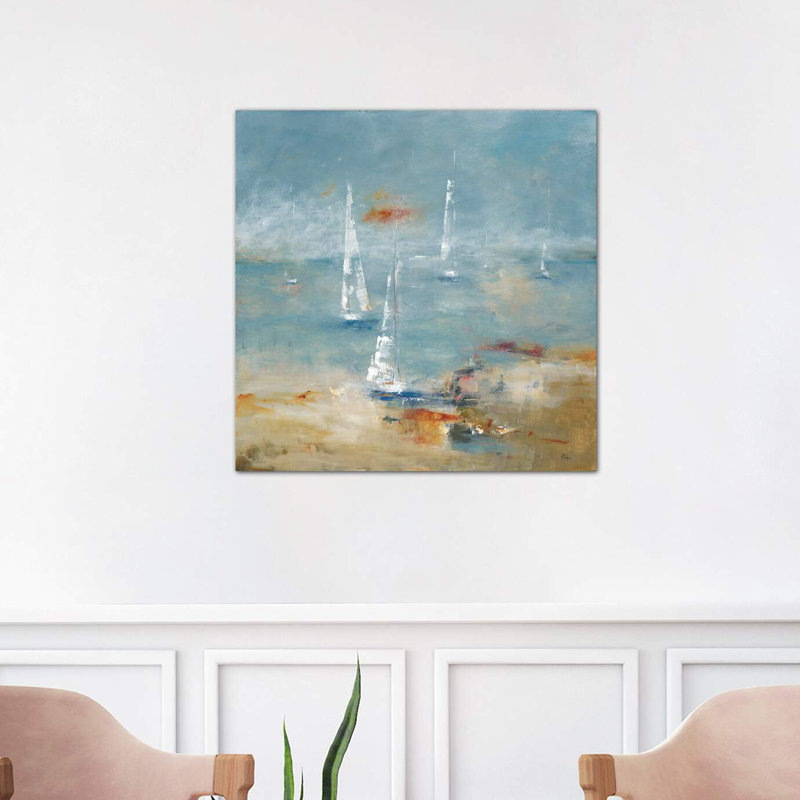 Sail Away by Lisa Ridgers - Wrapped Canvas Painting, 66.04 cm H x 66.04 cm W x 3.175 cm D