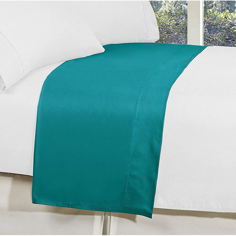 Microfiber Jersey Knit Flat Sheet, Queen Flat Sheet, Turquoise