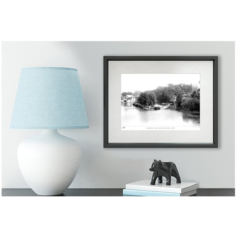 Ludlow, The Weir And Mill 1892 - Single Picture Frame Print, 40cm H x 50cm W x 2.3cm D