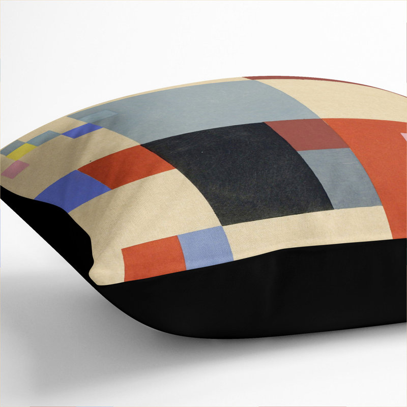Composition Vol.1 Square Throw Cushion, Black, 40cm H x 40cm W x 15cm D