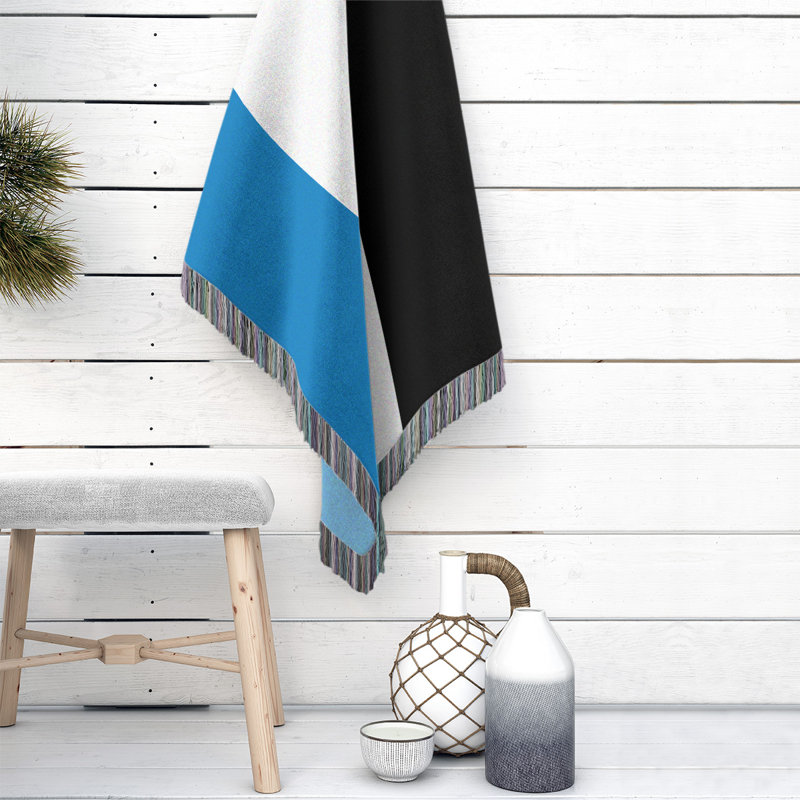 Couverture en coton Charlotte, l 50 po x L 60 po, Bleu / blanc / noir, Basketball Orlando