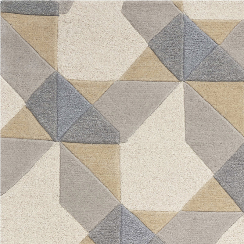 Eduarda Performance Hand Tufted Wool Abstract Indoor Rug, Rectangle 3'3" x 5'3"