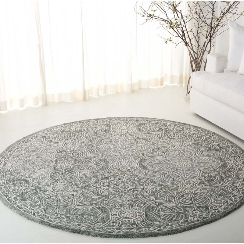 Lauren Ralph Lauren Hand Tufted Wool Damask Rug, Round 7'