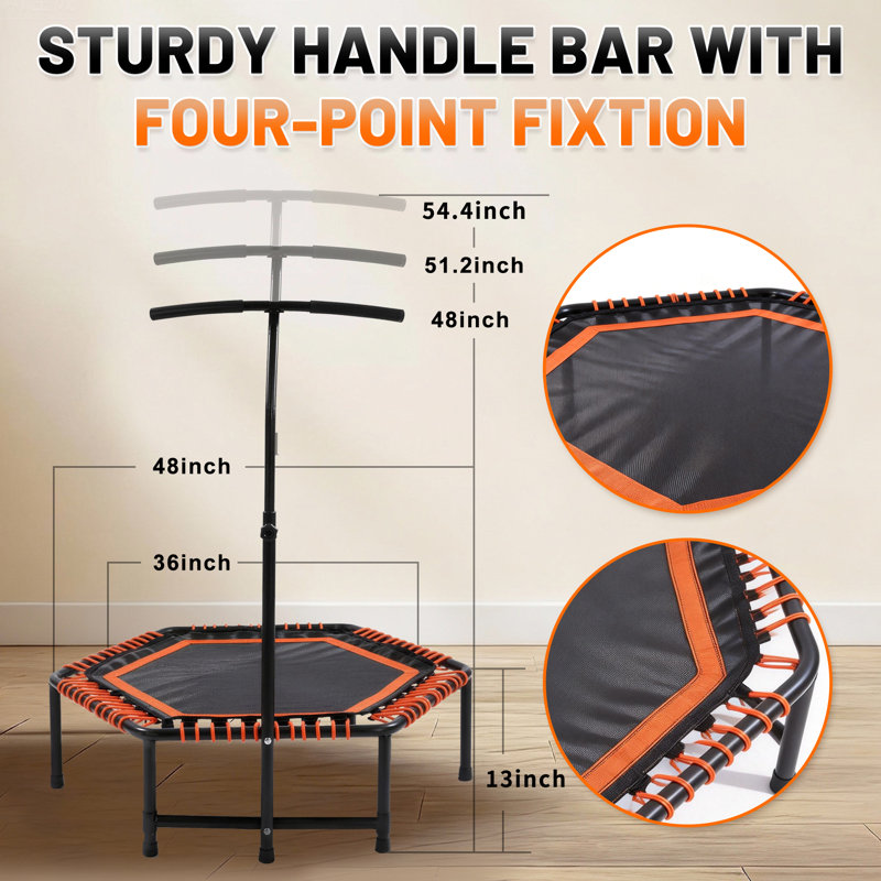 Fer, polypropylène mini trampoline orange