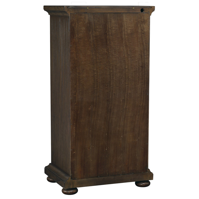 Cognac II Burnished Oak Wine and Bar Cabinet with Drop-Down Serving Door