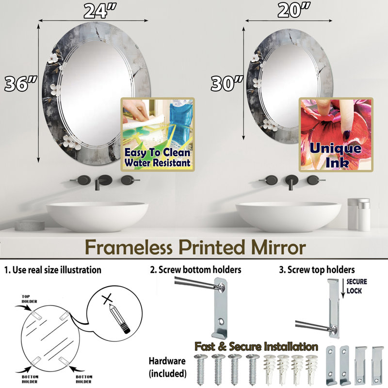 Nalissa Oval Mirror, 30" x 20"