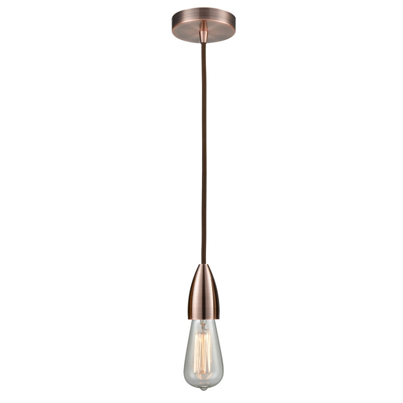Luminaire suspendu à 1 lumière Cecile, Cuivre antique / brun