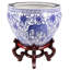 Bocal en porcelaine bleu et blanc avec motif d'éléphant-207944599