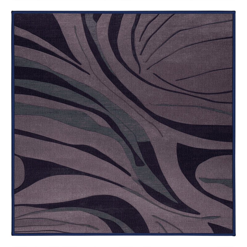 Tapis mauve lavable à la machine, Carré 7 pi