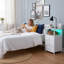 39cm W LED Bedside Table with 3 Drawers, AC Outlets and USB Ports-626526764