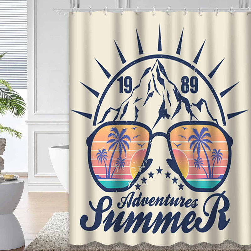 Rideau de douche Summer Surfing, L 72 po x l 78 po