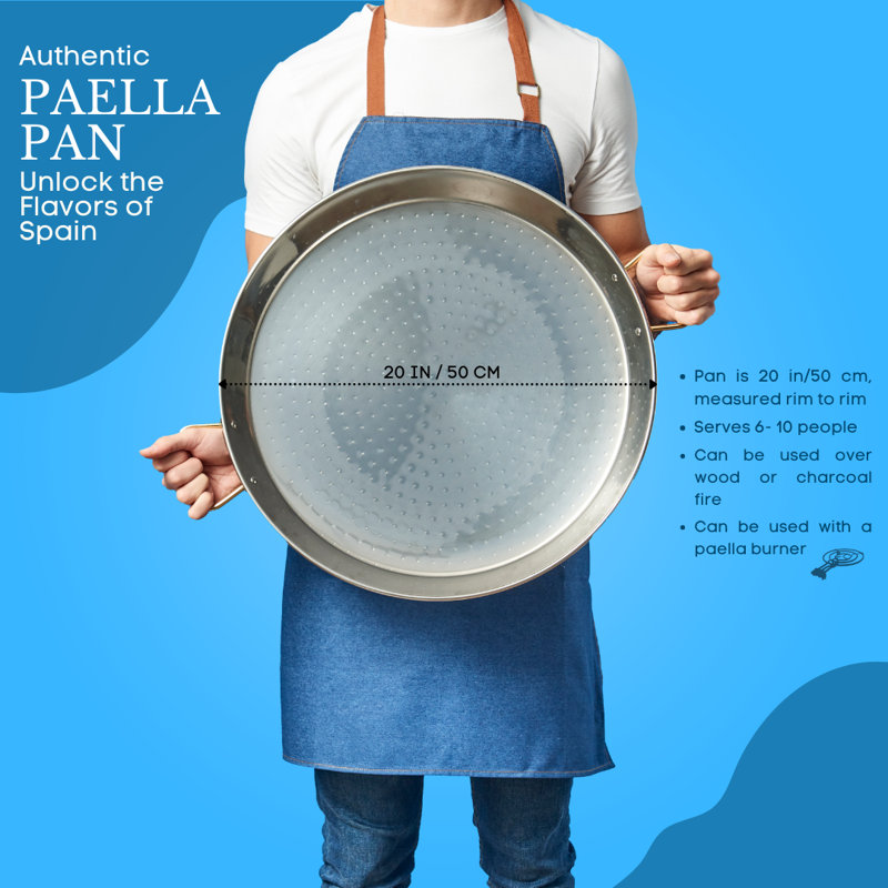 Poêle à paella en acier inoxydable Garcima, 20 po