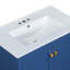 Meuble-lavabo bleu 30 po avec lavabo simple, meuble-lavabo sous-comptoir, armoire de rangement avec 2 portes et un tiroir, fermeture en douceur, rangement multifonctionnel, structure en bois massif-130186575