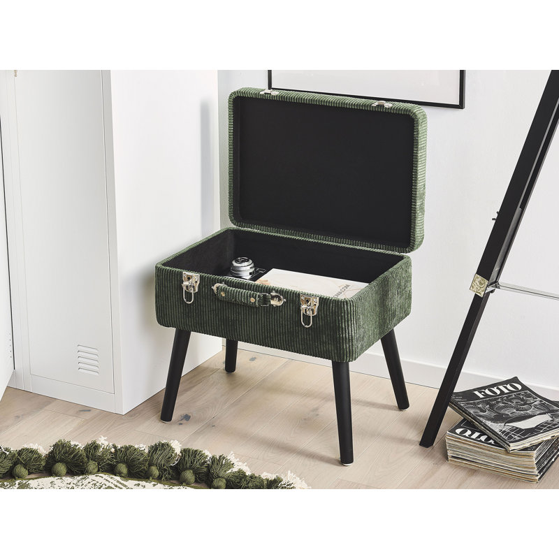 Burger Rectangle Solid Colour Ottoman with Storage, Green