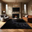 Tapis noir doux à poils longs-21265674