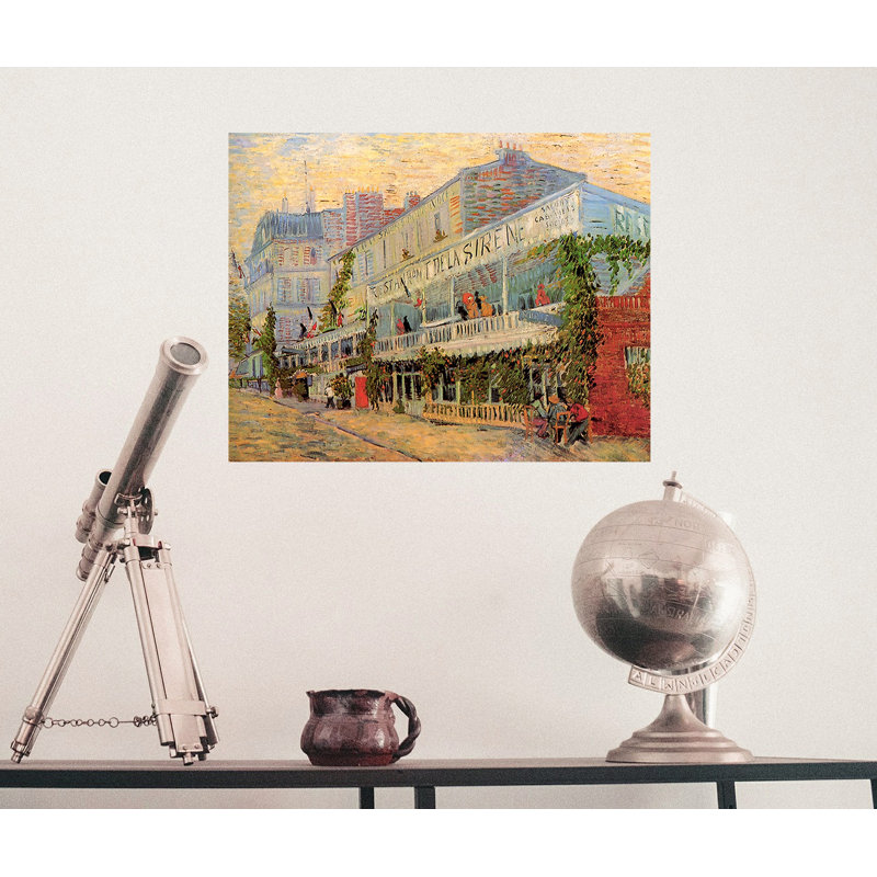 Décalcomanie murale amovible pour restaurant de la sirene van gogh, H 14 po x l 18 po